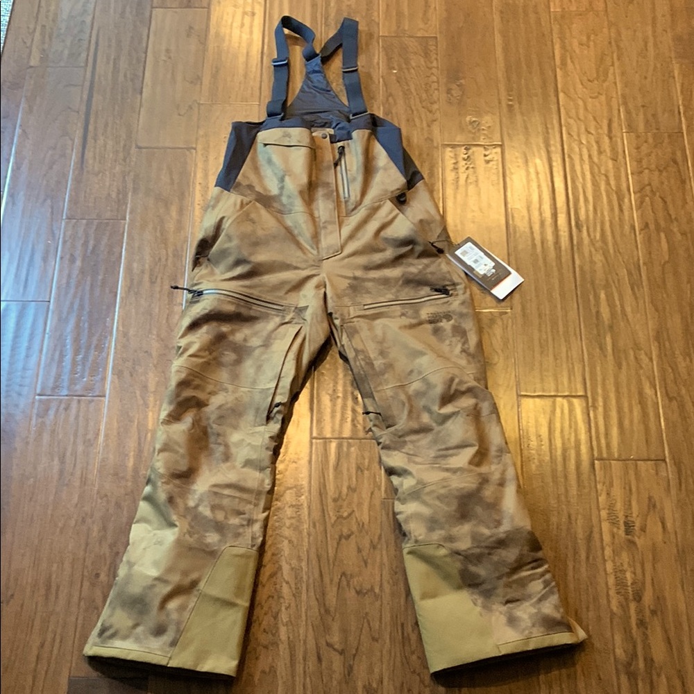 Mountain Hardwear Tan and Black Snow Bib